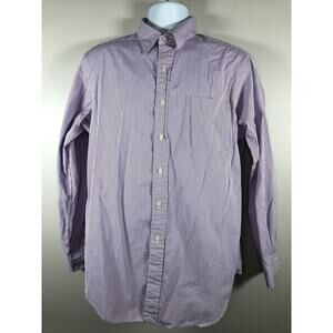 Polo Ralph Lauren Men's Button Down Shirt Size 16 Long Sleeve Purple And White